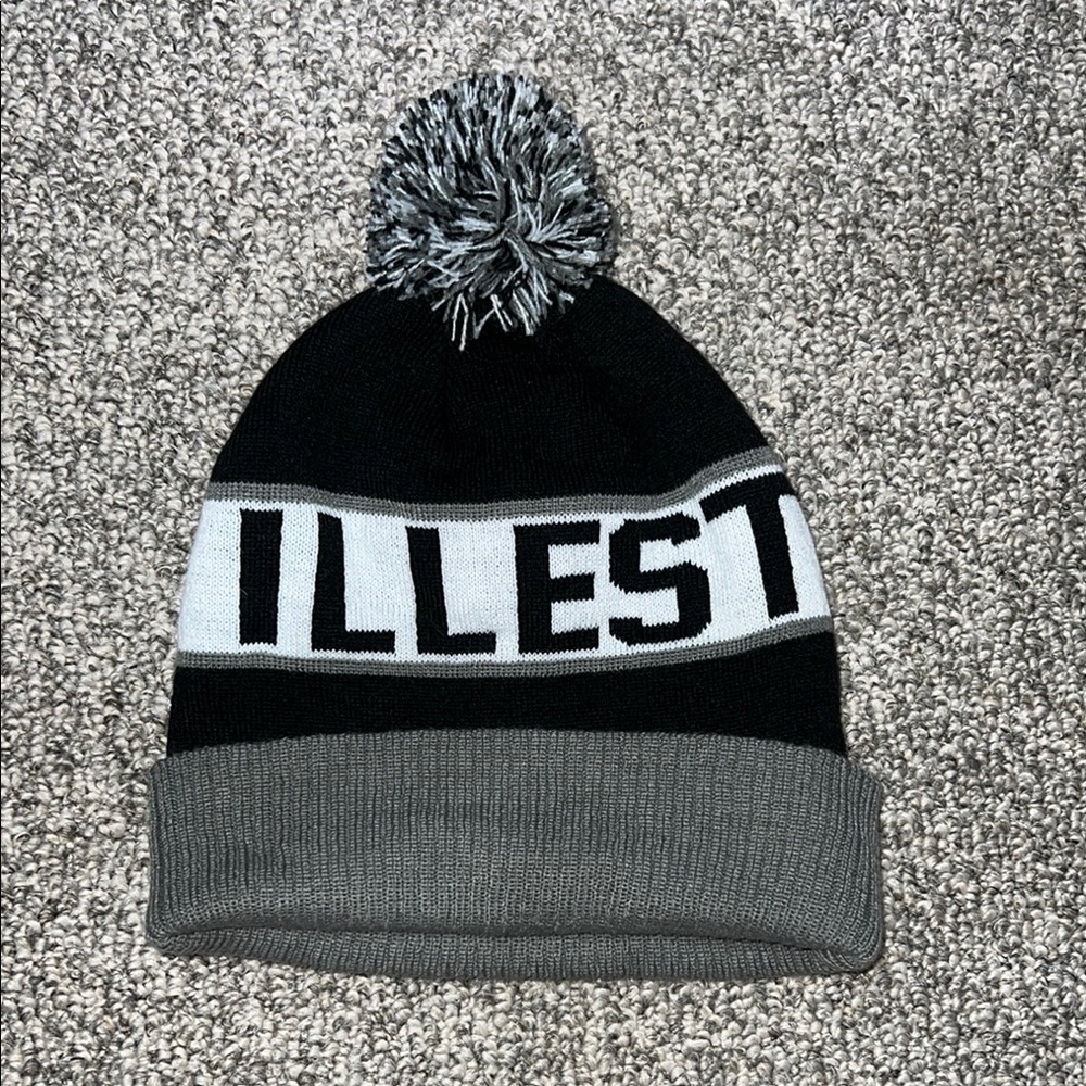 Illest Black and Gray Knit Beanie